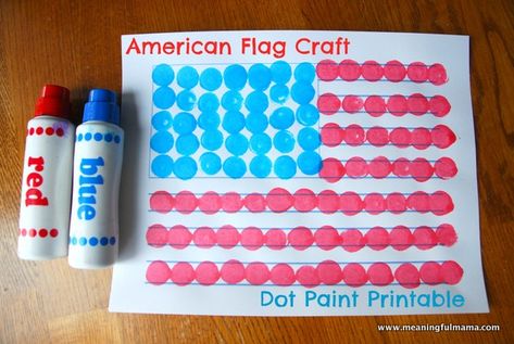 This American flag printable is a fun project for the Fourth of July! This patriotic kids craft will be a favorite in your home. American Flag Craft, American Flag Crafts, Patriotic Kids, American Flag Art, Flag Crafts, Flag Printable, 4th July Crafts, Summer Preschool, Flag Painting