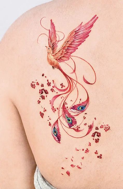 28 Burning Hot Phoenix Tattoo Ideas Pulled From The Ashes! Phoenix Rising From Ashes Tattoo Women, Minimalist Phoenix Tattoo, Rising Phoenix Tattoo Feminine, Watercolor Phoenix Tattoo, Phoenix Tattoo Ideas, Rising Phoenix Tattoo, Phoenix Tattoo Feminine, Small Phoenix Tattoos, Phoenix Artwork