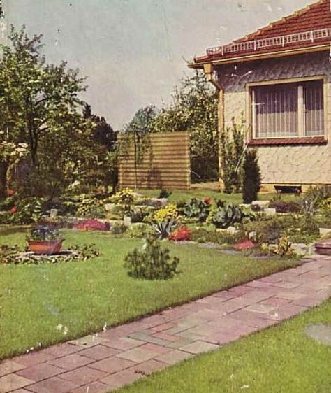 1960s garden 1960s Backyard, 60s Garden, 50s Garden, 1960s Garden, 1950s Garden, 50s House, Garden Design Pictures, Machine Image, English Project