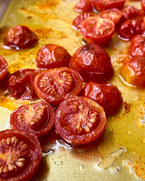 Roasted Tomatoes Recipe (How to Roast Cherry Tomatoes in the Oven) | Kitchn Roast Cherry Tomatoes, Roasted Tomatoes Recipe, Roasted Tomato Recipes, Garden Vegetable Recipes, Tomato Toast, Tomatoes Recipe, Roasted Cherry, How To Roast, Roasted Cherry Tomatoes