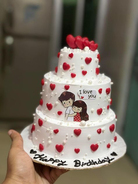 Anniversary Cakes Ideas Couple, 1st Anniversary Cake, Anniversary Cake Designs, Cake Designs For Kids, Birthday Cake For Husband, Chocolate Cake Designs, Vintage Birthday Cakes, Cake For Husband, Disney Birthday Cakes