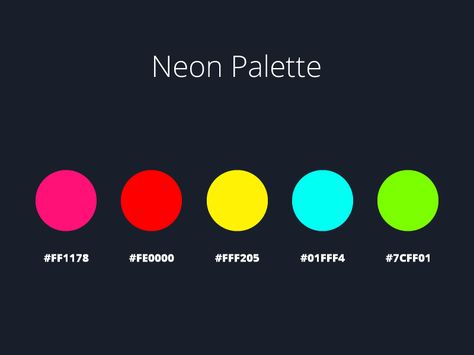 Neon Palette by Nicola Lops Neon Gradient Palette, Color Palette Neon, Neon Branding, Neon Color Palette, Neon Palette, Neon Colour Palette, Neon Colours, Hex Color Palette, Color Schemes Colour Palettes