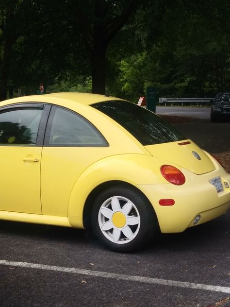 Yellow Bug Car Aesthetic, Yellow Beetle Car, Vw Beetle Flower, Yellow Volkswagen Beetle, Yellow Punch, Yellow Beetle, Breaking Stereotypes, Aesthetic Elements, Car Interior Diy