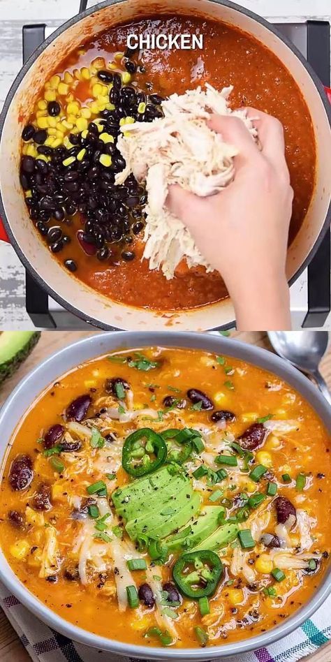 Chicken Enchilada Soup Recipes, Enchilada Soup Recipe, Creamy Chicken Enchiladas, Chicken Enchilada Soup, One Pot Dinners, Enchilada Soup, Chicken Enchilada, Health Dinner, India Food