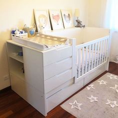 Crib Design With Baby Changing Table And Drawers #smallnursery #nurseryorganization  Colorful and simple nursery ideas for your baby or for twins to feel as comfortable and loved as possible.  #nurseryideas #nurserydecor #nursery #homedecor #babyroom  Crib Design With Baby Changing Table And Drawers #smallnursery #nurseryorganization  Colorful and simple nursery ideas for your baby or for twins to feel as comfortable and loved as possible.  #nurseryideas Baby Crib And Changing Table, Crib Changing Table Combo, Baby Bed With Changing Table, Baby Crib Simple, Baby Bed With Changing Table Nursery Rooms, Baby Crib In Parents Room Small Spaces, Cot With Changing Table, Changing Table Ideas, Crib And Changing Table Combo