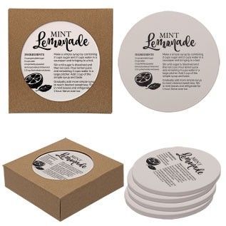 Coaster Packaging Ideas, Mint Lemonade, Tea Coaster, Cardboard Packaging, Personalized Coasters, Packaging Labels Design, Custom Coasters, Stone Coasters, Packaging Ideas