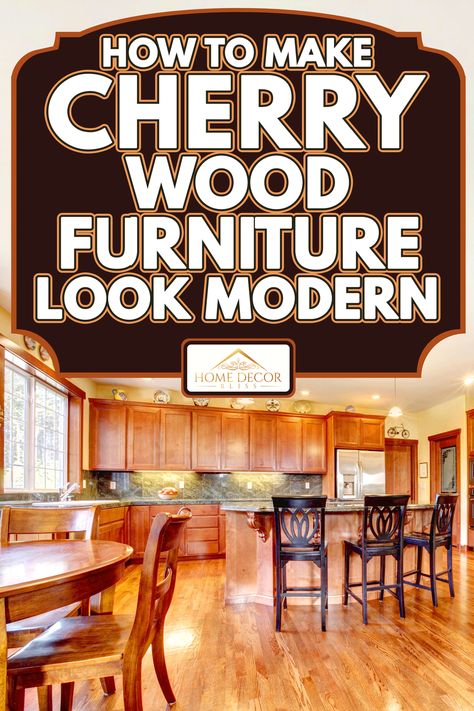 Update Old House, Updating Old House, Refinishing Wood Furniture, Wood Living Room Decor, Cherry Wood Stain, Tuscan Furniture, Cherry Wood Kitchens, Wood Office Furniture, Cherry Wood Cabinets