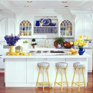 1000+ images about Navy & Yellow in the Kitchen on Pinterest Ideas For Above Kitchen Cabinets, Blue Yellow Kitchens, Pro Create, Lemon Kitchen Decor, Yellow Kitchen Decor, Blue Kitchen Decor, Dining Room Blue, Kitchen Decorations, Decorating Kitchen