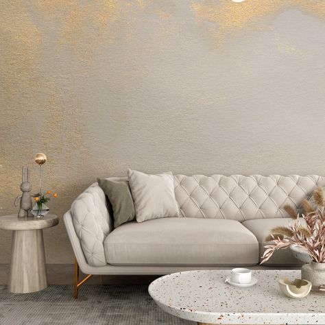 Modern Gold Venetian Wallpaper Faux Texture Decorative - Etsy Hong Kong Living Room Texture Paint, Texture Walls Living Room, Venetian Plaster Living Room, Venetian Plaster Walls Living Room, Venetian Wallpaper, Plaster Living Room, Plaster Wall Texture, Faux Painting Walls, Decorative Paint Finishes