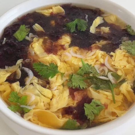 How To Make Seaweed Egg Drop Soup - Kitchen (Mis)Adventures Soup Starter, Egg Drop Soup, Egg Drop, Soup Kitchen, Main Meals, Saturated Fat, Soups, Serving Bowls, Side Dishes