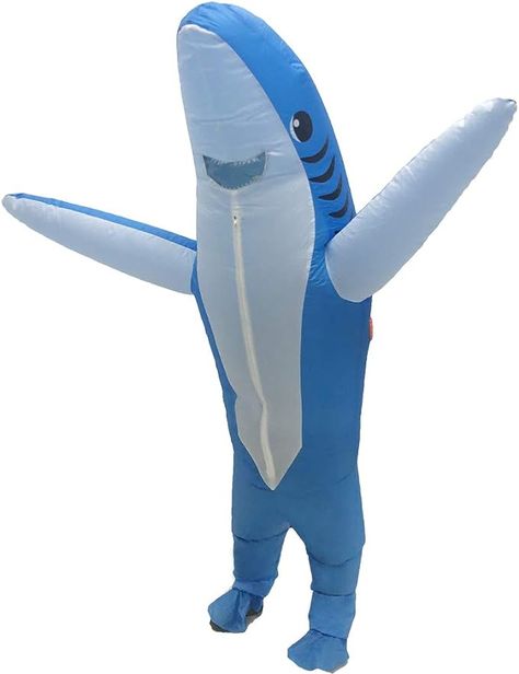 100% Polyester.You can remove the electric fan,and easy to wash costume clothes. Inflatable costume Suitable for Halloween / Christmas celebrations, annual parties, bars, parks, fancy dresses, carnivals, opening parties and other occasions Hand Wash Only Fastening: Zipper inflatable costume shark PERFECT SIZE:one size fits most adults, suitable for Adult 150-190cm (5-6.2ft/59-74inch) tall; Inflate quickly-- Fully inflate in 90 seconds. The 9000 rpm fans keep this Costume inflated all the way. Inflatable Shark, Shark Halloween, Flamingo Costume, Shark Costume, Pretend Play Costumes, Shark Costumes, Fancy Dress Halloween Costumes, Inflatable Costumes, Halloween Inflatables