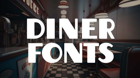 Whether you’re looking for beautiful diner fonts for your own diner, or you just want to pay homage to this cultural icon, you will surely love this collection. 1950s Font, American Font, Script Fonts Free, Waitress Hairstyles, Fonts Alphabet Vintage, Free Vintage Fonts, Vintage Fonts Alphabet, Diner Branding, Diner Logo