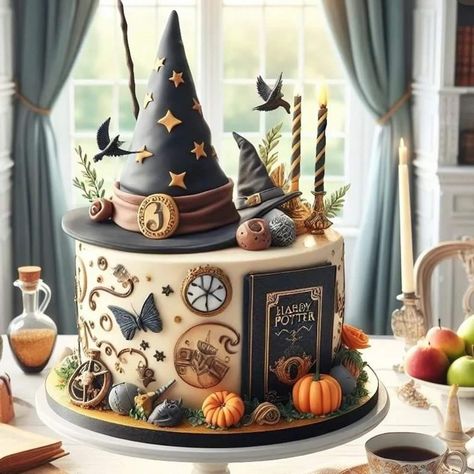 A For Adley Cake, Practical Magic Cake, Witchy Birthday Cake, Witchy Cake, Witch Cake, Birthday Cake Decorating Ideas, Simple Family Meals, Realistic Cakes, Festa Harry Potter