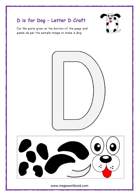 D Worksheets Preschool, Letter D Crafts, Letter D Worksheet, D Is For Dog, Letter Recognition Worksheets, Alphabet Crafts Preschool, Kindergarten Letters, Free Preschool Worksheets, Abc Activities