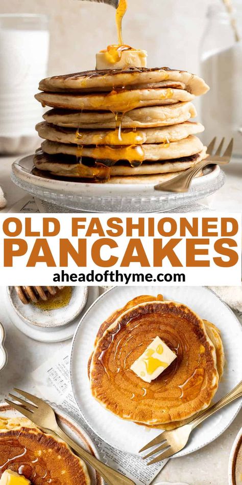 Make Ahead Pancake Batter, Homemade Pancakes Easy, Easy Pancakes From Scratch, Simple Pancake Recipe, Easy Pancake Batter, Old Fashioned Pancake Recipe, Old Fashioned Pancakes, Pancakes Homemade, Best Homemade Pancakes