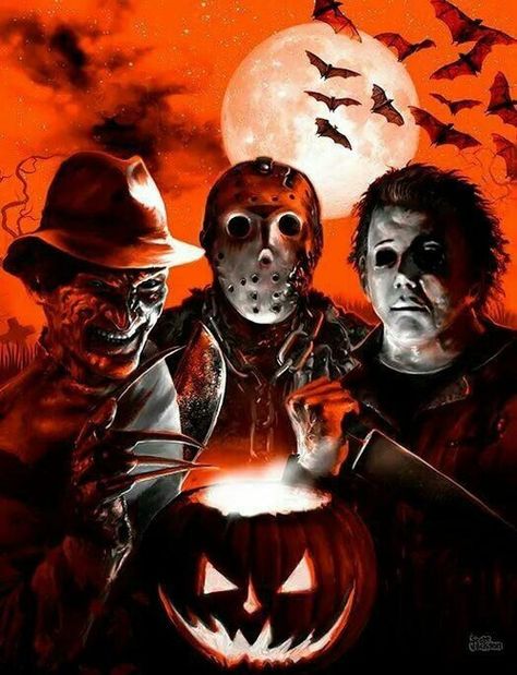 Freddy, Jason and Micheal halloween horror halloween pictures halloween images halloween ideas jason voorhees freddy kruger micheal myers Horror Vintage, Halloween Characters, Horror Movie Icons, Horror Artwork, Horror Posters, Wallpaper Halloween, Horror Movie Art, Halloween Wallpaper Iphone, Horror Icons