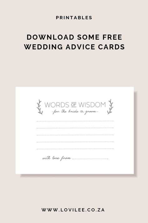 The captivating Download Your Free Wedding Advice Cards Printable | Lovilee For Marriage Advice Cards Templates pics below, is other … Bridal Shower Advice Cards, Marriage Advice Cards, Advice For The Bride, Bridal Shower Advice, Wedding Advice Cards, Bridal Shower Activities, Bridal Shower Planning, Advice For Bride, Free Wedding Printables