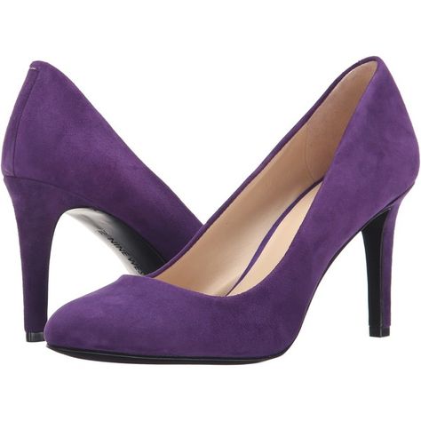 Nine West Handjive (Dark Purple Suede) High Heels ($45) ❤ liked on Polyvore featuring shoes, pumps, purple, round toe shoes, synthetic shoes, high heel shoes, purple shoes and purple pumps Purple Shoes Heels, Wedding Shoes Purple, Simple Black Heels, Shoe Diva, Purple Wedding Shoes, Heels High Classy, Classy Heels, Purple Pumps, High Heels Classy