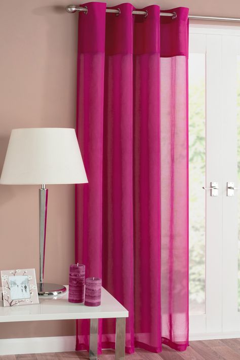 Rio Eyelet Voile Panel - Pink Cafe Rod, Panama Style, Style Header, Voile Panels, Tab Curtains, Net Curtains, Made To Measure Blinds, Voile Curtains, Window Types