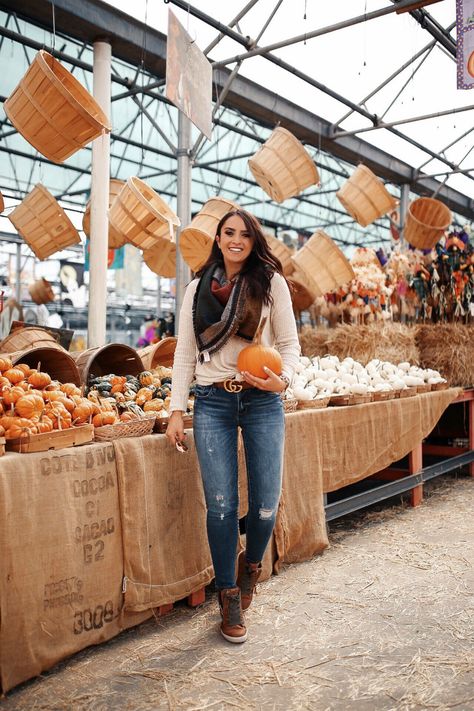 Blogger Sarah Lindner of The House of Sequins wearing ECCO SOFT 7 TRED GTX boots. What to wear pumpkin picking Outdoor Lace-up Boots For Fall, Fall Outdoor Lace-up Boots, Winter Outdoor Suede Boots, Insulated Lace-up Boots For Hiking In Fall, Ecco Soft 7 Outfit Women, Fall Outdoor Lace-up Boots With Zipper, Ecco Shoes Women, Ecco Soft 7, All Weather Boots