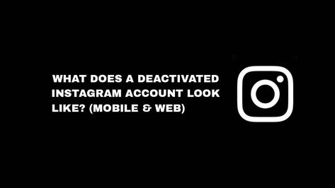 In this article, you'll learn what a deactivated Instagram account looks like, and discover everything there is to know about a deactivated Instagram account. Deactivate Account Picture, Instagram Quote, Ebay Account, Social Media Break, Saying Sorry, Mobile Web, Instagram Quotes, Instagram Accounts, Instagram Account