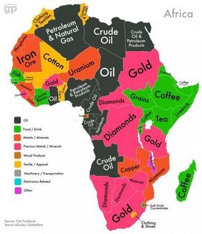 This Map shows the most valuable export of African Countries Maluchy Montessori, Teaching Geography, Human Geography, Chloe Brown, College Board, Black Knowledge, World Geography, Teaching Social Studies, Africa Map