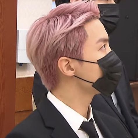 jhope hobi hoseok bts lq icons pink hair black mask suit tie side profile Side Profile Mask, Mask Side Profile, Profile Mask, Live References, Icons Pink, Suit Tie, Bts Jhope, Hoseok Bts, Atticus