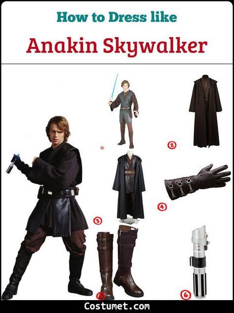 Anikan Skywalker Costume Diy, Anakin Skywalker Inspired Outfit, Star Wars Costumes For Men, Anakin Costume Diy, Diy Anakin Skywalker Costume, Anakin Costume Women, Female Anakin Skywalker Costume, Anakin Outfit, Anakin Skywalker Halloween Costume