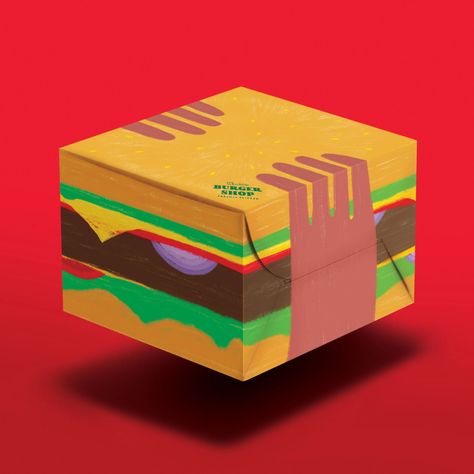 Burger Package Design, Burger Packaging Ideas, Burger Box Design, Burger Packaging Design, Fries Branding, Fries Packaging, Box Sketch, Burger Branding, Burger Packaging