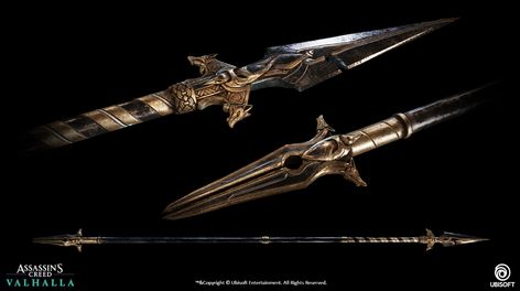 ArtStation - Assassin's Creed Valhalla - Odin's Spear (Gungnir), Allan Raymond Tan Viking Cosplay, Assassins Creed Series, Assassin's Creed Valhalla, Lotr Art, Dark Souls Art, Fantasy Props, Assassin’s Creed, Fantasy Armor, Soul Art