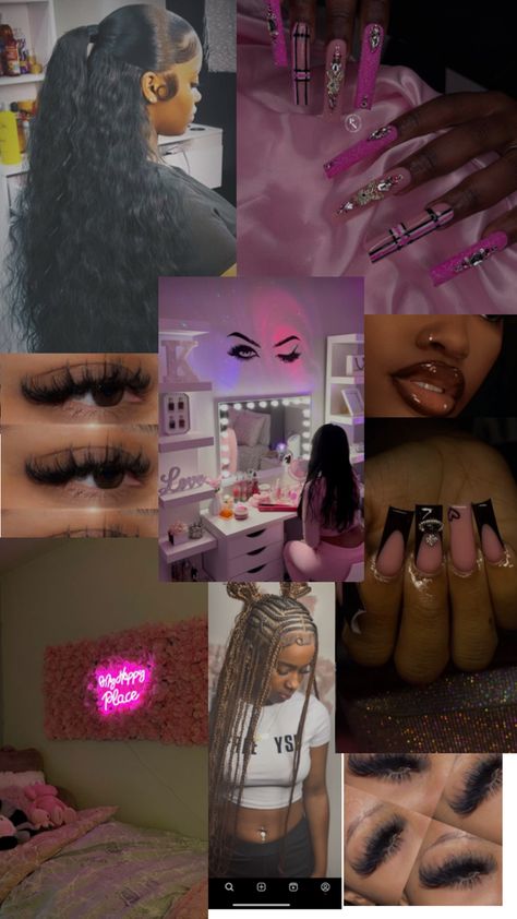 I tried to sprinkle some black girl magic on it Cosmetologist Aesthetic, Cosmetology Aesthetic, Vision Board Collage, Braided Hairstyles For Black Women Cornrows, Tech Aesthetic, Vision Board Inspiration, Black Femininity, Beauty Goals, Healthy Lifestyle Inspiration