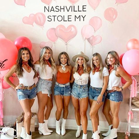 Stag & Hen | Bachelorette Shop on Instagram: “Nashville... we MISS YOU! 💕 ⁣ ⁣ If you’re in the midst of planning a Last Bash In Nash and need some ideas for your itinerary, check out…” Bachelorette Party Outfit Night, Nashville Bachelorette Party Outfit, Bachelorette Party In Nashville, Austin Bachelorette, 90s Fashion Outfits Hip Hop Party, Western Bachelorette, Neon Prom Dresses, Bachelorette Planning, Tennessee Nashville