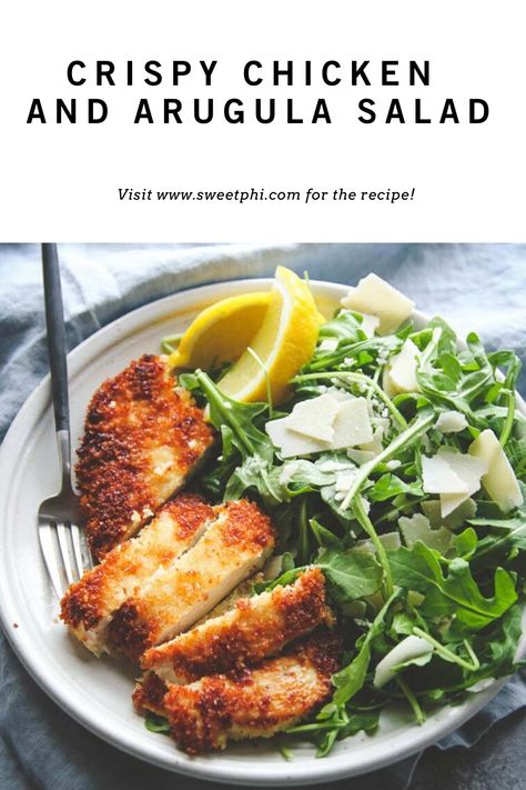 Chicken And Arugula Salad, Chicken And Arugula, Chicken With Arugula, Salad Topping, Arugula Salad Recipes, Lemon Salad, Parmesan Chicken, Yummy Salad Recipes, Arugula Salad