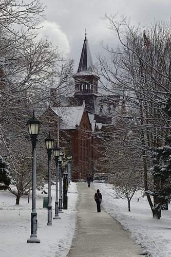 Hope College, Holland, Michigan.  I earned my Bachelor's degree and teaching certificate here.  A great school and wonderful location, even winter was fun! Hope College Holland, Burlington Vermont Winter, University Of Vermont Aesthetic, Vermont University, Iu Bloomington, Plymouth University, Vermont Winter, Hope College, University Of Vermont