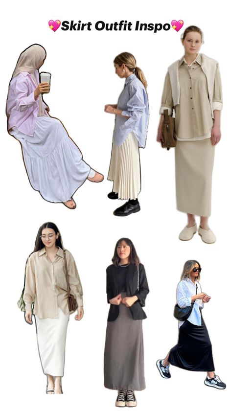 Also hijab friendly Skirt Outfit Ideas, Skirt Outfit, Hijab Outfit, Skirt Outfits, Nursing, Outfit Ideas, Style Inspiration, Skirt