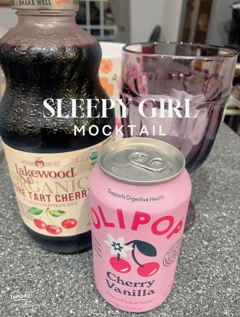 Emily Grubbs shares her delightful Sleepy Girl Mocktail, a refreshing non-alcoholic drink perfect for winding down. Check out her Lemon8 gallery for more inspiration. Sleepy Girl Mocktail, Sleepy Girl Mocktail Recipe, Sleepy Mocktails, Mocktail Inspiration, Healthy Mocktail, Mocktails Non Alcoholic, Cherry Drink, Virgin Drinks, Healing Era