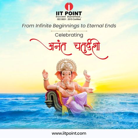 🎉May Ganpati Bappa leave his blessings and affection behind to fill your home with happiness, joy, harmony, and peace on the occasion of Anant Chaturdashi.✨ #iitpoint #iitpointnagpur #jeeonlineclasses #anantchaturdashi #anantchaturdashi #ganeshafestival #ganeshutsav #ganeshvisarjan #blessing Anant Chaturdashi, Ganesh Utsav, Ganpati Bappa, Hindu Festivals, Ganesha, Festival