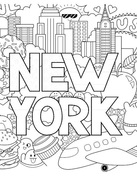 Coloring Pages Winter, I Love New York, New York Graffiti, New York Pictures, Visit New York, Desktop Pictures, Lets Go, Free Printable Coloring, Free Hd Wallpapers