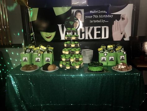 Wicked Birthday Party Ideas, Wicked Birthday Party, Wicked Party, Broadway Sweet 16, Musical Birthday Party, Wicked Musical, Skate Party, 13th Birthday Parties, 18th Birthday Party