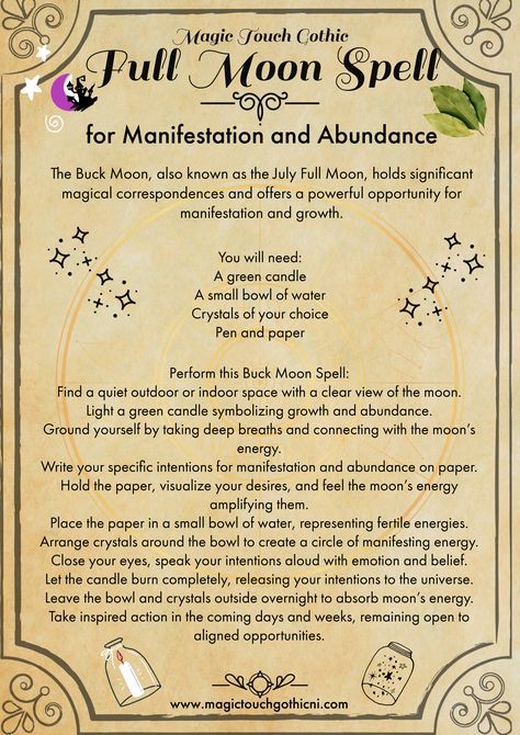 Full Moon Spell for the Buck Moon Buck Moon, Full Moon Spells, Moon Spells, Sports Massage, Witchy Stuff, Green Candle, Deep Breath, Pen And Paper, Massage Therapy