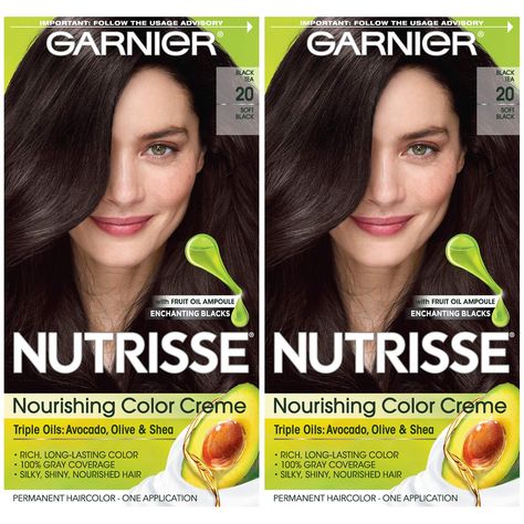 PRICES MAY VARY. Nourishing Hair Color: Discover the number 1 Nourishing Color Creme; Nutrisse Color is formulated with color boost technology and a blend of triple fruit oils: avocado, olive, and shea, to deliver permanent hair color, even to dark hair Permanent Hair Dye: Garnier Nutrisse hair color crème, with grape seed and avocado oil, comes in a complete hair dye kit and nourishes while it colors with a rich, non drip creme formula Garnier Hair Color: For hair nourishing, easy to use perman Natural Black Hair Dye, Fox Hair Dye, Garnier Hair Color, Grey Hair Coverage, Grey Hair Dye, Black Hair Dye, Hair Care Brands, Permanent Hair Dye, Hair Dye Colors