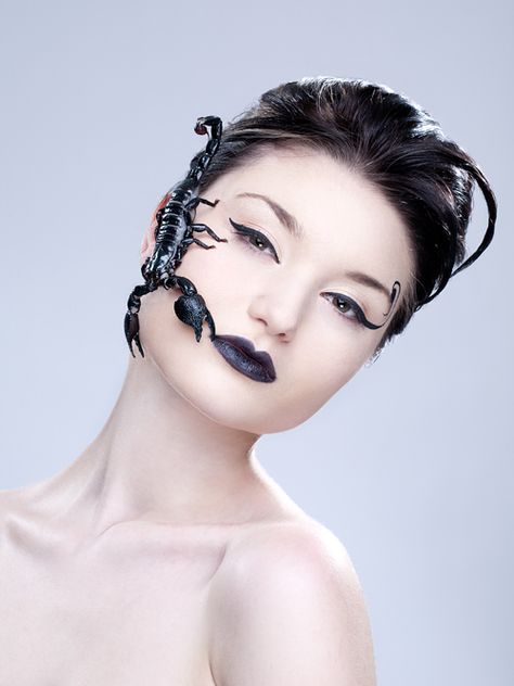 scorpio Scorpion Fashion, Scorpio Scorpio, Fashion Halloween, Scorpio Woman, Woman Fashion, Scorpion, All Art, Halloween Face, Face Makeup