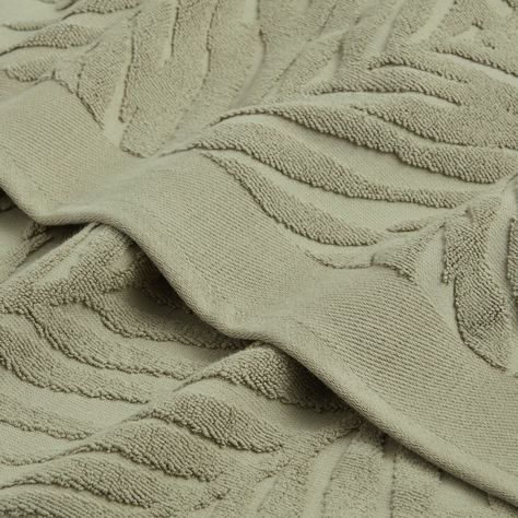 Sage Green Sculpted Palm Leaf Towel Collection - World Market Spring Hygge, Sage Forest, Palm Leaf Design, Green Towels, Hand Towels Bathroom, Front Entrances, Towel Collection, Palm Leaf, World Market