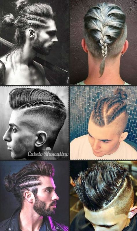 Trança masculina ou man braid – Inspirações africanas e vikings Groom Hair Styles, Viking Haircut, Braid Styles For Men, Viking Braids, Viking Hair, Beard Hairstyle, Men Haircut Styles, Trendy Hairstyle, Men's Hairstyles