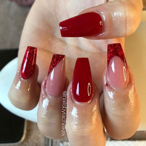 Rachel Kirk - Nail Technician on Instagram: “Mrs Claws❣️ #nailtech #acrylicnails #acrylicdesign #encapsulatednails #notpolish #dollhousedubai #christmasnails #rednails #glitternails…” Red Encapsulated Nails, Encapsulated Red Nails, Encapsulated Nails, Nails Red, Nails 2023, Acrylic Designs, Nail Technician, Red Glitter, Nail Tech