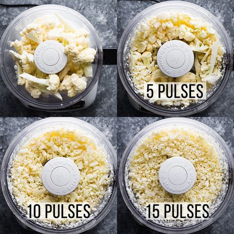 how do you make cauliflower rice- step by step photos of processing it in the food processor Making Cauliflower Rice, Cauliflower Fried Rice Recipes, Food Processor Uses, Recipe Cauliflower, Quotes Food, Parmesan Cauliflower, Pictures Of Food, How To Make Cauliflower, Food Recipes Easy