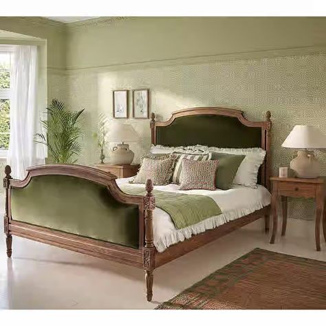 English Forest, Jug Design, Bed King Size, Olive Velvet, Jungle Tree, Dressing Table Storage, French Bed, Luxury Mattresses, Super King Size Bed