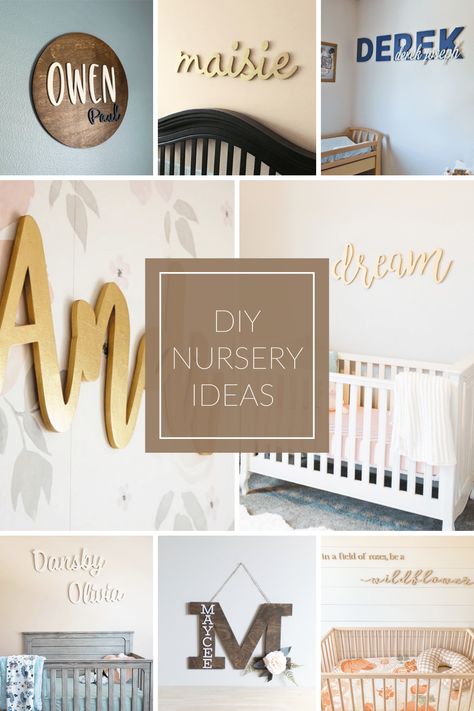 These nursery ideas will be sure to leave you filled with inspiration and ready to tackle decorating that special room in your home. | CraftCuts.com Oliver Nursery, Diy Nursery Ideas, Name Sign Diy, Wooden Nursery, Letter Names, Boy Monogram, Wood Monogram, Wooden Monogram, Wood Name Sign