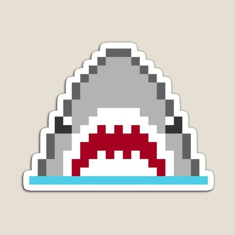 Marine Pixel Art, Shark Pixel Art Grid, Shark Minecraft, Sea Pixel Art, Beach Pixel Art, Ocean Pixel Art, Shark Pixel Art, Pixel Ocean, Draw Ocean