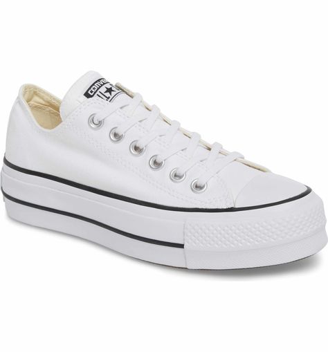 Main Image - Converse Chuck Taylor® All Star® Platform Sneaker (Women) Minimalist Travel Wardrobe, Chunky White Sneakers, Elegant Sneakers, All Star Platform, Converse Platform, Platform Converse, Converse White, White Converse, Fashion Wishlist